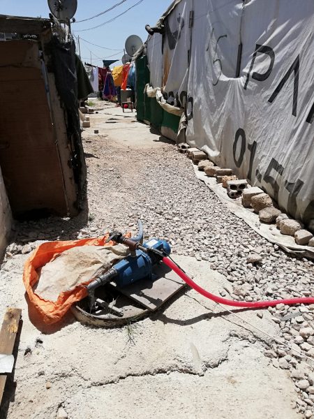Pumping system in a syrian refugee camp, Lebanon